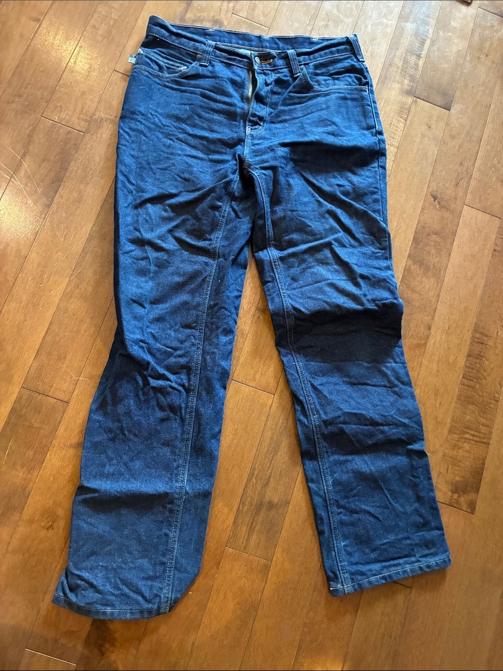 Carhartt Men's Straight Flame resistant Jeans in Dark Blue Denim